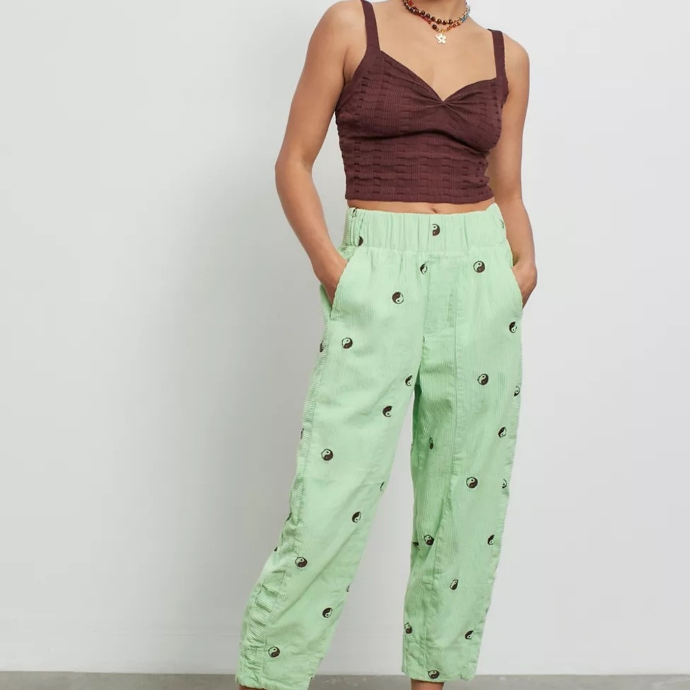 BDG Zaria Embroidered Corduroy Pull On Pant